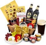 Premium Guinness & Cheese Gift Set - Trafalgar Cheese Hamper with Gourmet Cotswold Cheddar, Brie, Chutney, Oatcakes, Shortbread & Chocolates - Savoury Gifts for Foodies